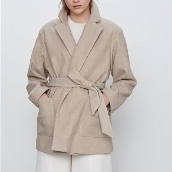 Zara Jackets & Blazers - Zara Tan Belted Blazer Jacket